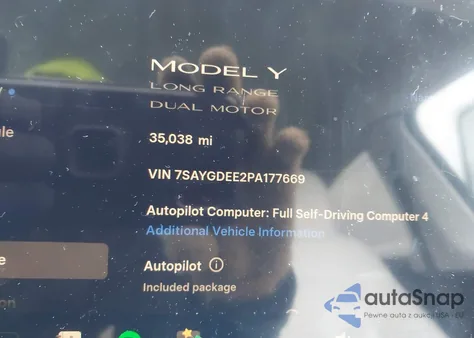 2023 Tesla Model Y Awd/Long Range Dual Motor All-Wheel Drive из США, поврежденный, VIN 7SAYGDEE2PA177669